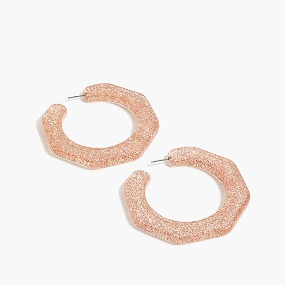 NWT J. Crew Women's Resin Angled-Hoop‎ Earrings
